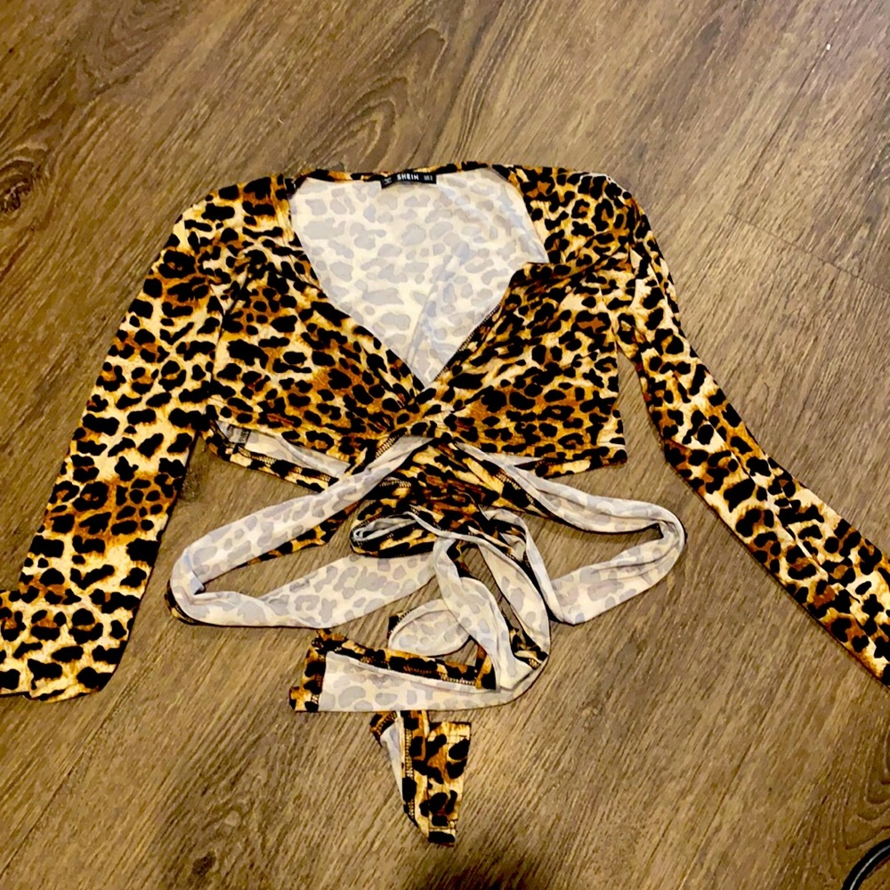 Cheetah print wrap top